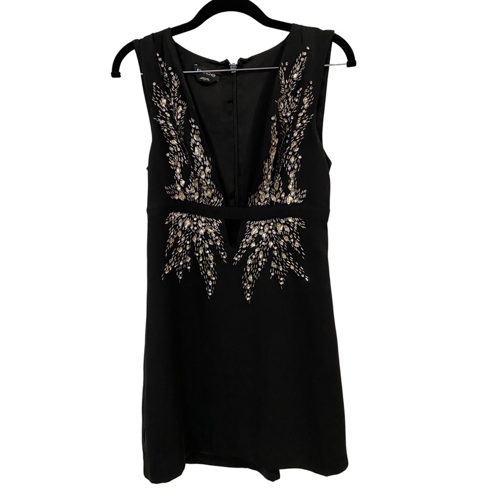 BEBE embellished black dress